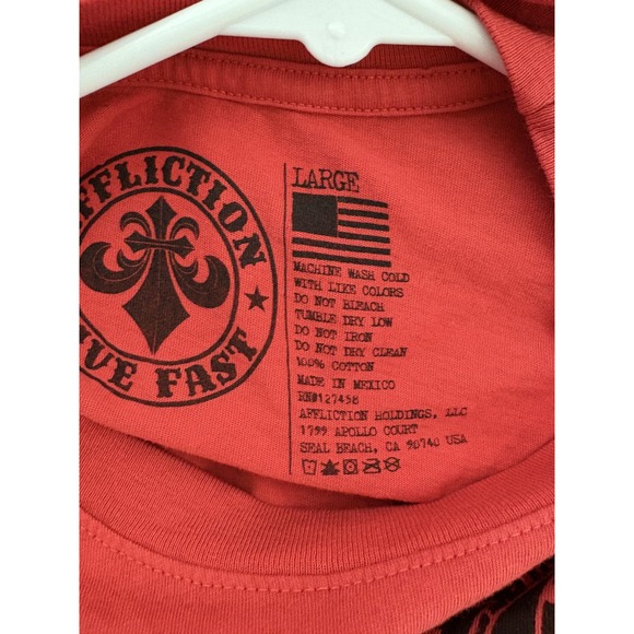 Affliction Mens Large Red Skull Graphic Tee Shirt - Picture 3 of 5